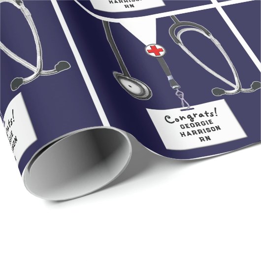 Nurse Graduation Gift Wrapping Paper Cadeaupapier (Rol Hoek)