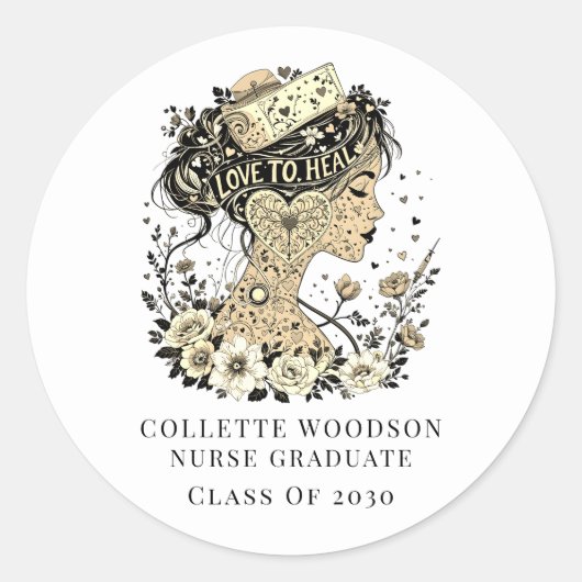 Nurse Graduation Party Ronde Sticker (Voorkant)