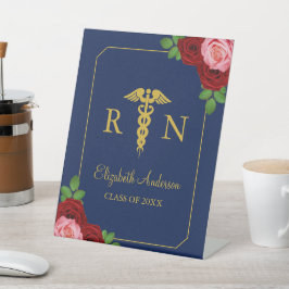 Nurse Graduation Reclamebord Met Voetstuk