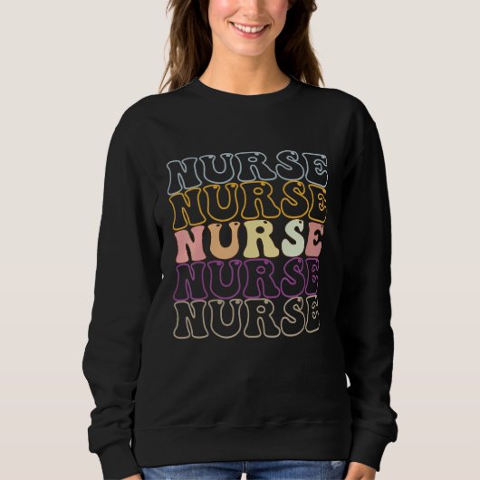 Nurse Groovy Retro Hippie 1 Trui (Voorkant)