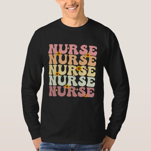 Nurse Groovy Retro Hippie 2 T-shirt (Voorkant)