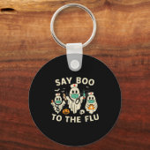 Nurse Halloween Ghost Crew Vaccine Say Boo To The Sleutelhanger (Voorkant)