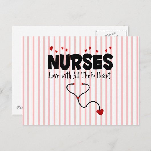 Nurse hartstift briefkaart (Voorkant / Achterkant)
