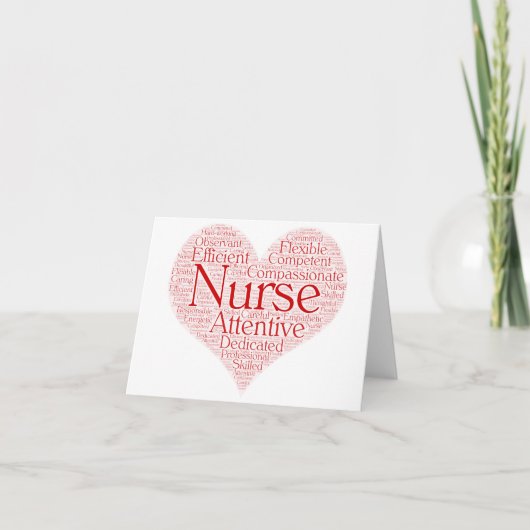 Nurse Heart Notecard Bedankkaart (Voorkant)