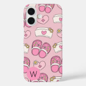 Nurse Hearts, Hats and Clogs Monogram  Case-Mate iPhone Case (Achterkant)