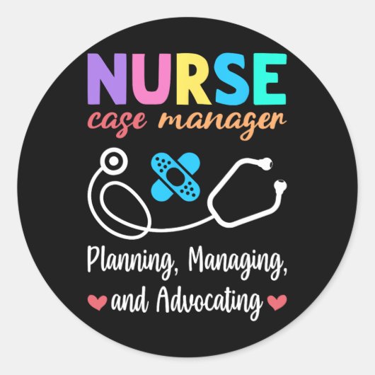 Nurse Hoesje Manager Waardering Nurse Hoesje Manag Ronde Sticker (Voorkant)