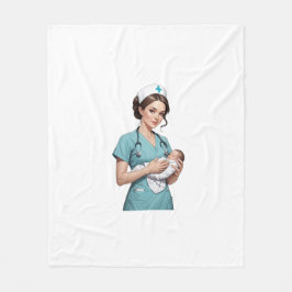 Nurse Holding Newborn - Gentle Care Medical Design Fleece Deken