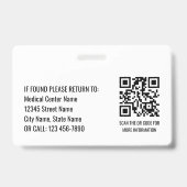 Nurse ID Badge Photo Logo Modern Blue RN Template (Arrière)