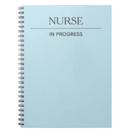 Nurse In Progress Custom Pastel Blue Notebook Notitieboek
