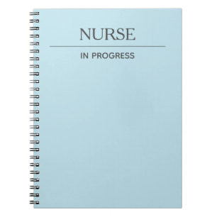 Nurse In Progress Custom Pastel Blue Notebook Notitieboek
