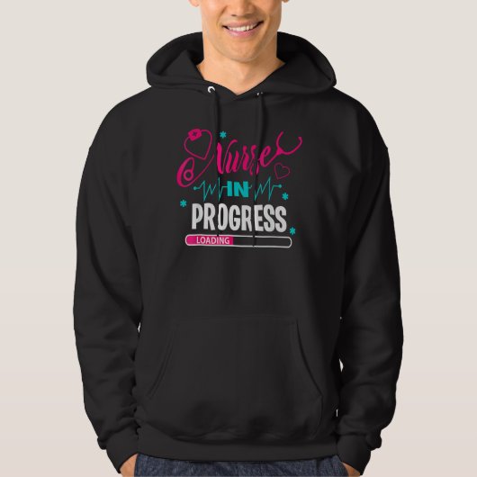 Nurse In Progress Nursing School Student Future Nu Hoodie (Voorkant)