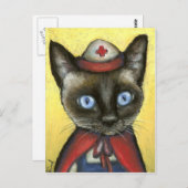 Nurse kat briefkaart (Voorkant / Achterkant)