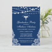 Nurse Lace Blue Grad Party Invitation - Retour Pho (Debout devant)
