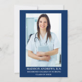 Nurse Lace Blue Grad Party Invitation - Retour Pho (Dos)