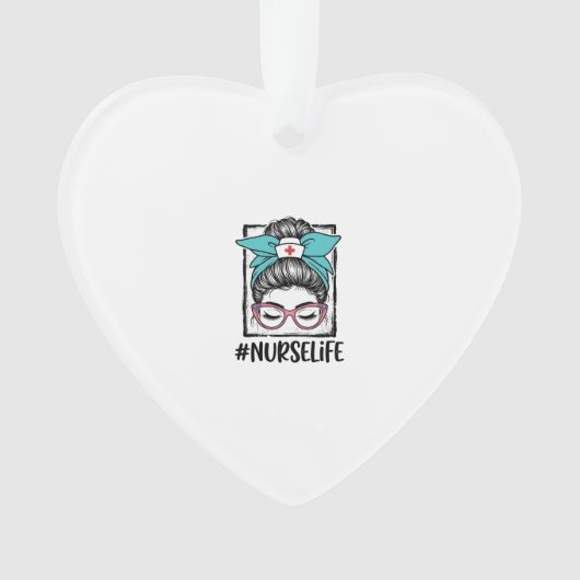Nurse Life Chignon Méssy Arc-en-ciel Vector Design (devant)