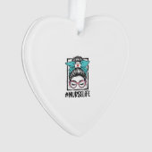 Nurse Life Chignon Méssy Arc-en-ciel Vector Design (devant)