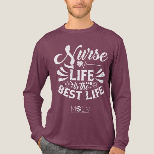 Nurse Life Dark Tri-Blend T-shirt met lange mouwen (Voorkant volledig)