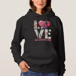 Nurse Life Flower Paramedic Stethoscope Heart Hoodie