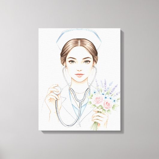Nurse Life – Gentle Strength Canvas Afdruk (Voorkant)