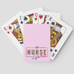 "Nurse Life" in elegante regenboogkleuren Pokerkaarten
