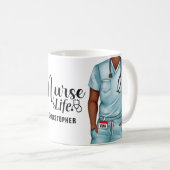 Nurse Life Personnalisée Café Mug (Devant droit)