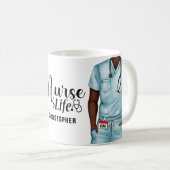 Nurse Life Personnalisée Café Mug (Devant droit)