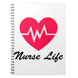 Nurse Life Red EKG Heart-laptop Notitieboek