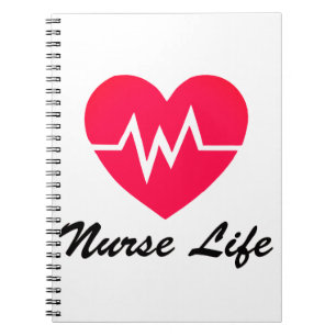 Nurse Life Red EKG Heart-laptop Notitieboek