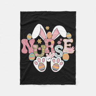 Nurse Life Stethoscoop Nursing Cute Easter Bunny E Fleece Deken