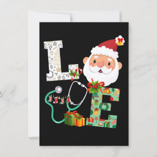 Nurse Love Christmas Santa Xmas Celebrate Kaart