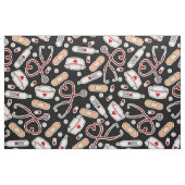 Nurse Love Pattern Black Stof (Fat Quarter)