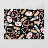 Nurse Love Print Black Background Briefkaart (Voorkant)