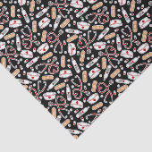 Nurse Love Print Black Background Tissuepapier (Detail)