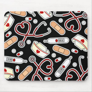 Nurse Love Print Black Muismat