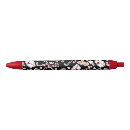 Nurse Love Print Black Zwarte Inkt Pen (Voorkant)