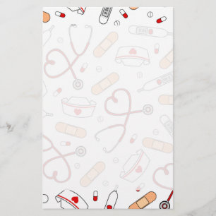 Nurse Love Print White Background Briefpapier