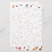 Nurse Love Print White Background Briefpapier (Voorkant / Achterkant)