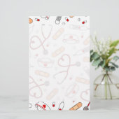 Nurse Love Print White Background Briefpapier (Staand voorkant)