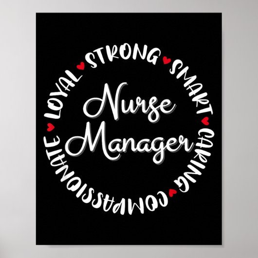 Nurse Manager Nurses Nursing Graduation Medical Lo Poster (Voorkant)