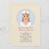 Nurse Medallion Afstuderen Invitation Kaart (Voorkant / Achterkant)