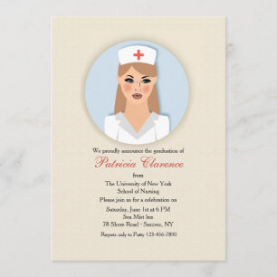 Nurse Medallion Afstuderen Invitation Kaart