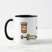 Nurse Médicale Graphics Mug Personnaliser le nom (Gauche)