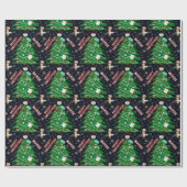 Nurse Merry Christmas Tree Rendier Nurse Schattige Cadeaupapier (Vlak)