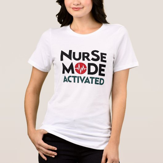 Nurse Mode geactiveerd Grappig Tri-Blend Shirt (Voorkant)