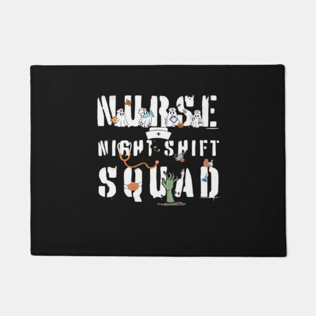 Nurse Night Shift Halloween Squad Classic T-shirt Deurmat (Voorkant)