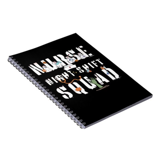 Nurse Night Shift Halloween Squad Classic T-Shirt Notitieboek (Rechterzijde)
