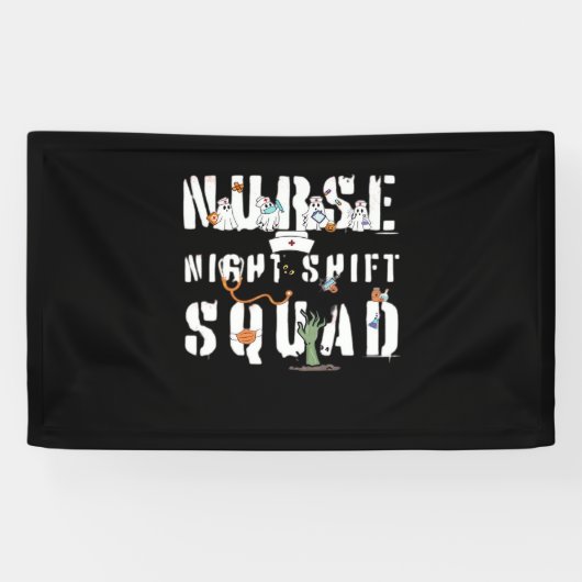 Nurse Night Shift Halloween Squad Classic T-shirt Spandoek (Horizontaal)