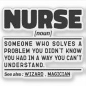 Nurse Noun Definition Professional Medewerker Scha Sticker (Voorkant)