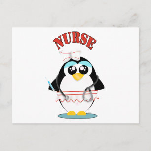 Nurse Penguin Vrouw Briefkaart