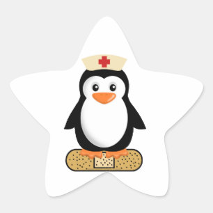Nurse Penguin (w/Bandaid) Ster Sticker